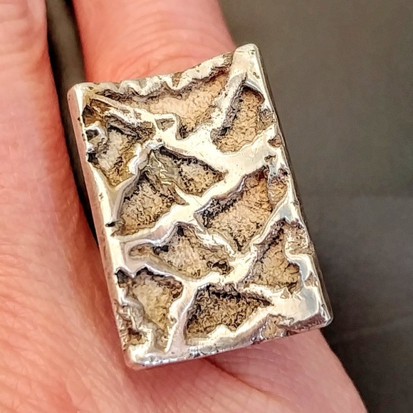 Vintage DANISH MODERN 830S Silver Ring Modernist MCM - Picture 7 of 7